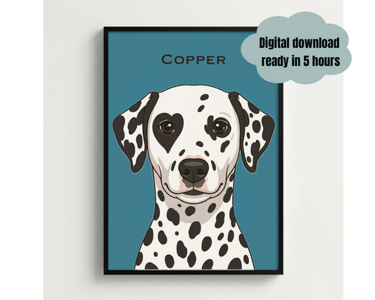 Custom Pet Portrait Illustration | Personalized Dog & Cat Memorial Art Gift | Digital or Physical Print