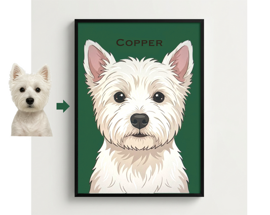 Custom Pet Portrait Illustration | Personalized Dog & Cat Memorial Art Gift | Digital or Physical Print