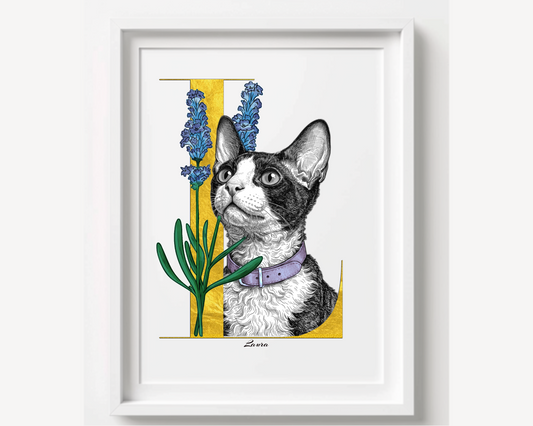 Custom Pet Portrait Illustration | Personalized Dog & Cat Memorial Art Gift | Digital or Physical Print