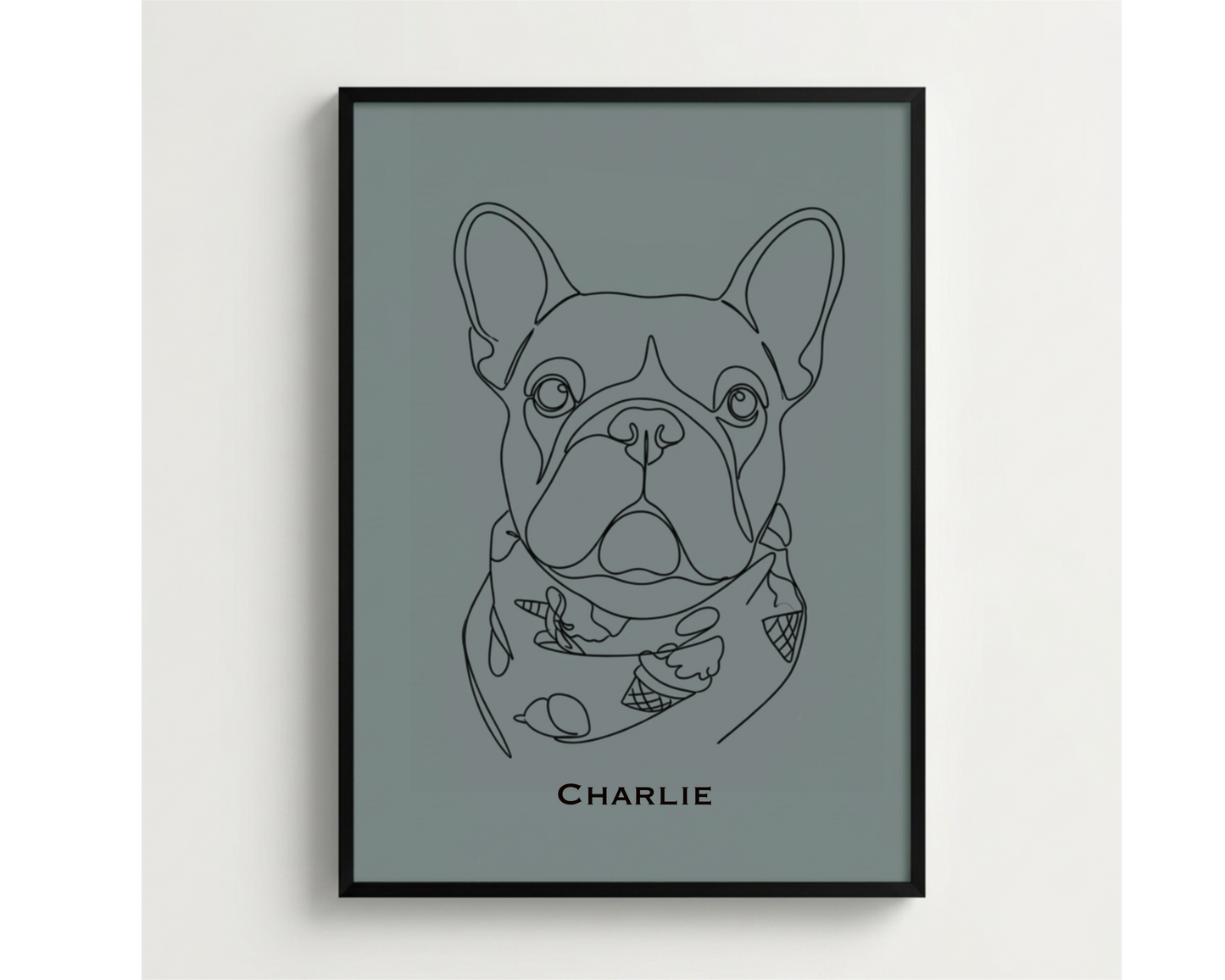 Custom Line Art Style Pet portrait Illustration, Personalized Dog Memorial Gift