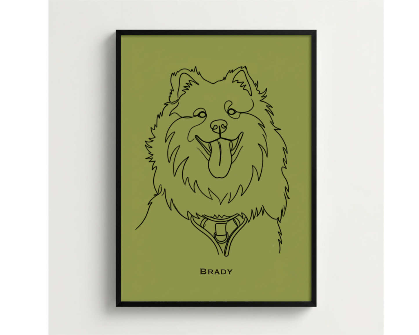Custom Line Art Style Pet portrait Illustration, Personalized Dog Memorial Gift
