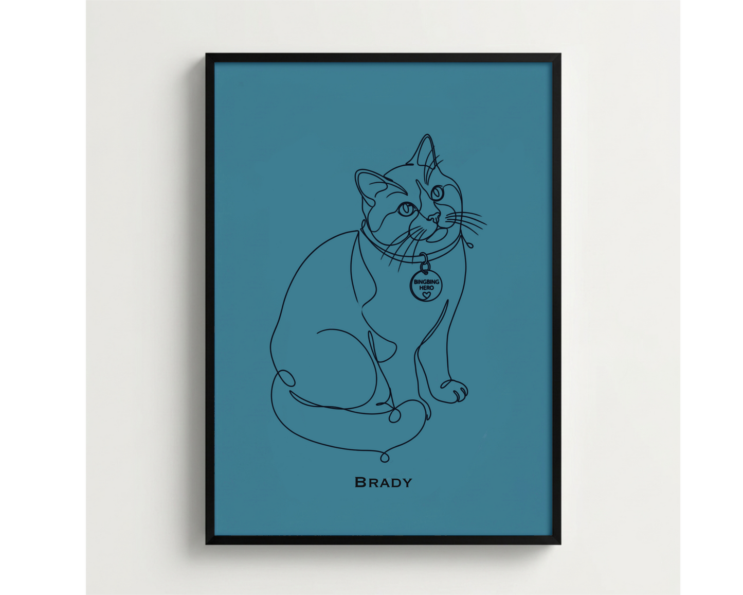Custom Line Art Style Pet portrait Illustration, Personalized Dog Memorial Gift