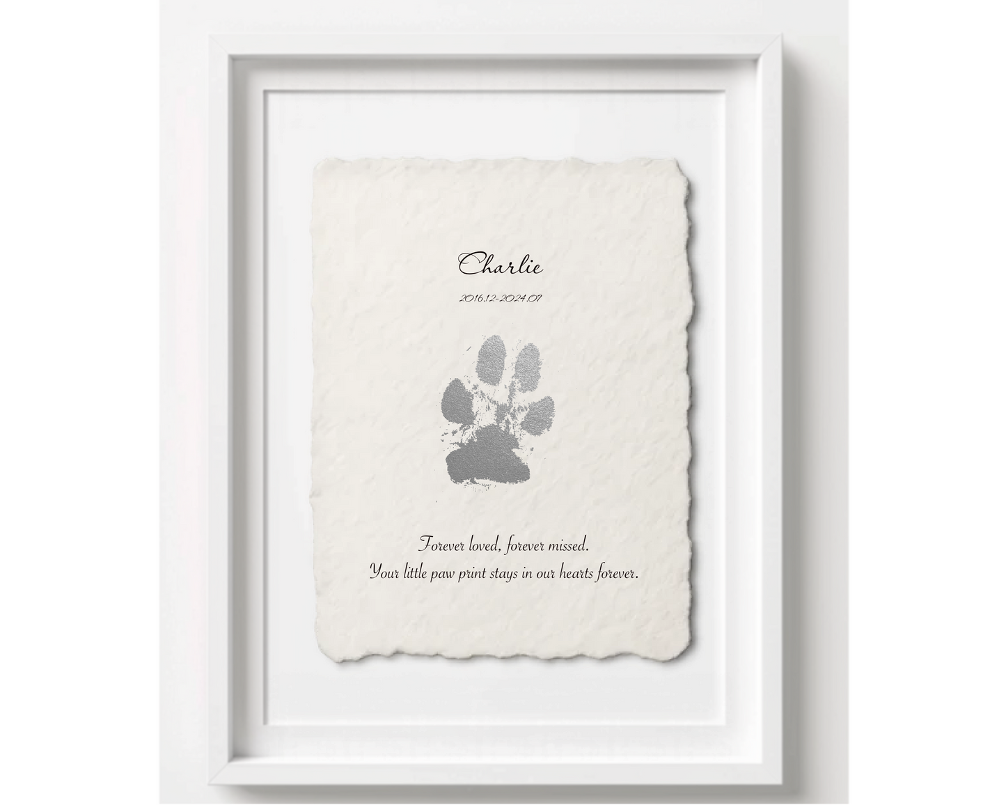 Custom Pet Paw Print Memorial | Personalized Pet Loss Gift | Dog & Cat Remembrance Print | Sympathy Gift | Custom Paw Art