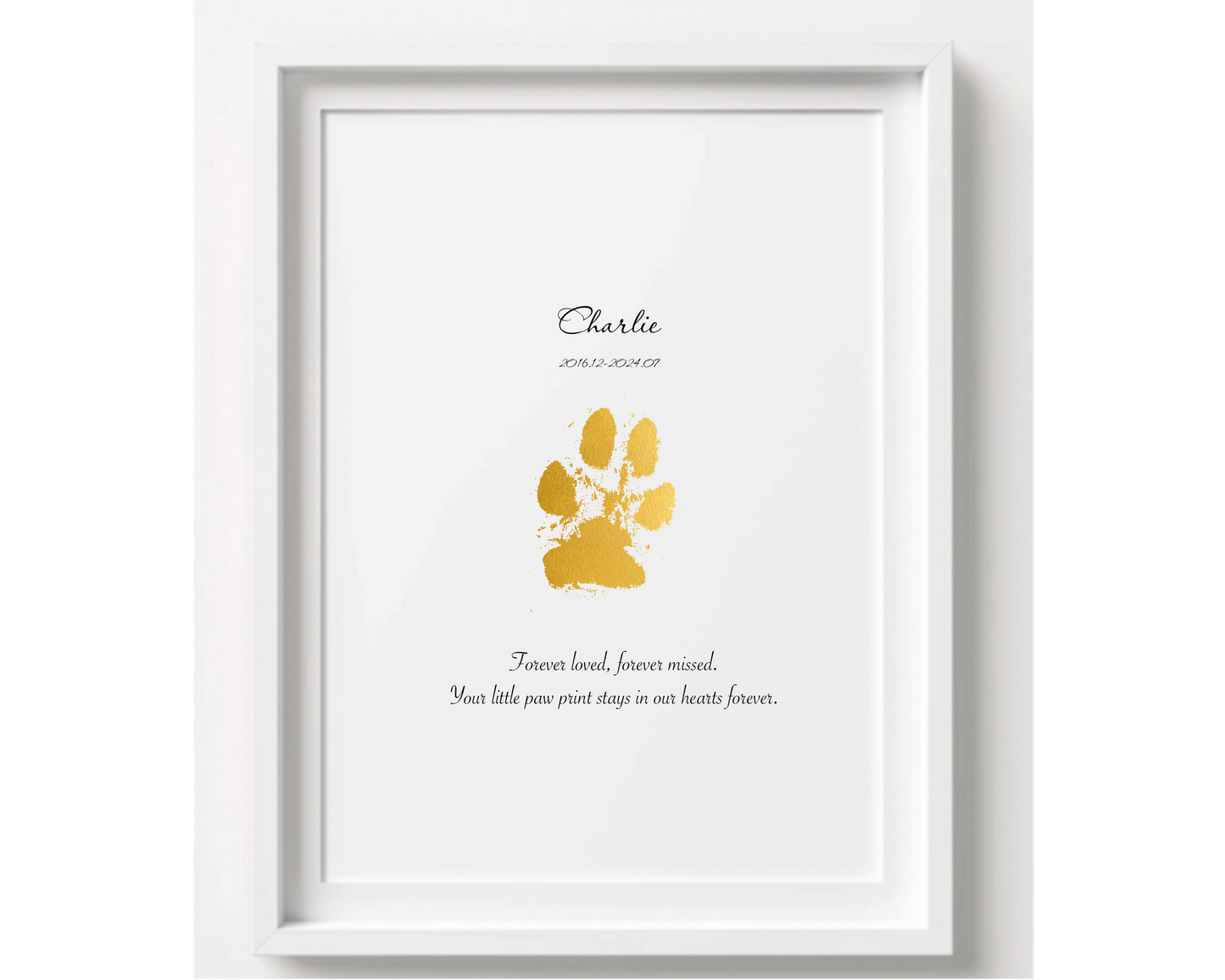 Custom Pet Paw Print Memorial | Personalized Pet Loss Gift | Dog & Cat Remembrance Print | Sympathy Gift | Custom Paw Art