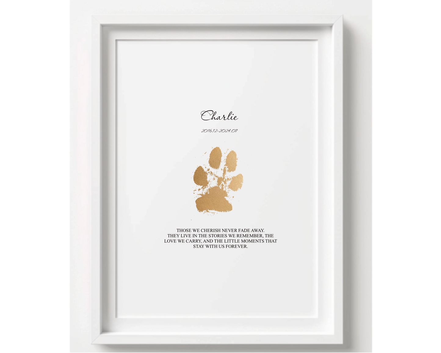 Custom Pet Paw Print Memorial | Personalized Pet Loss Gift | Dog & Cat Remembrance Print | Sympathy Gift | Custom Paw Art