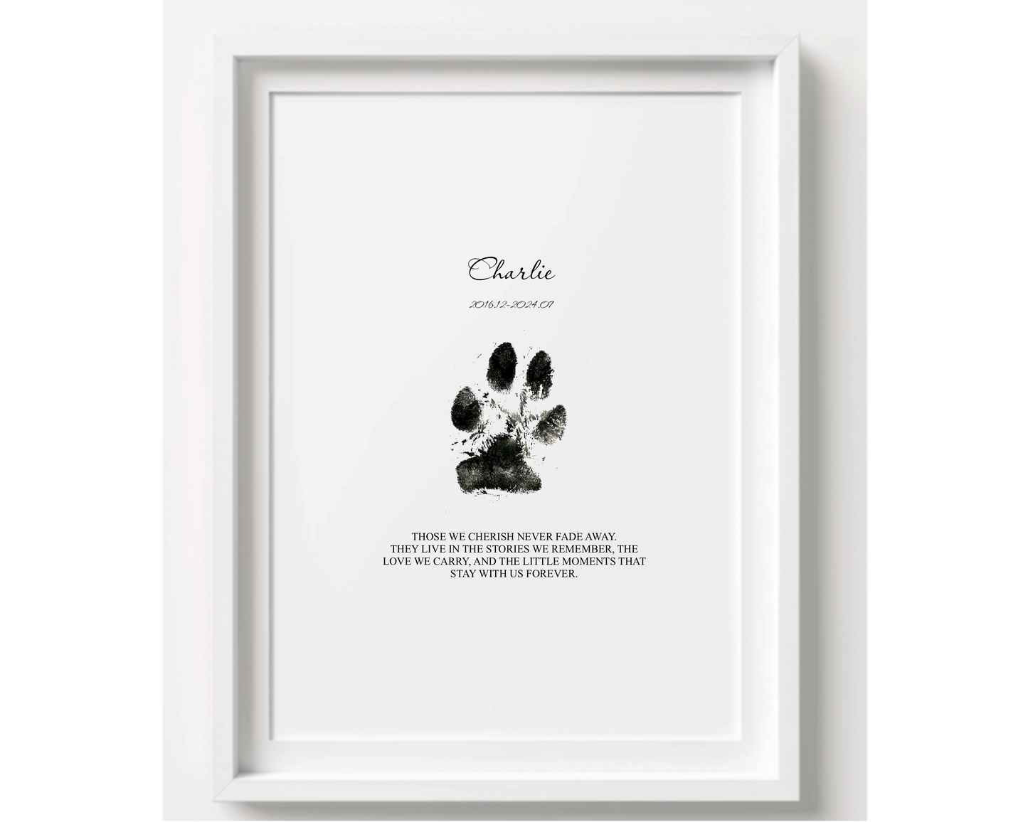 Custom Pet Paw Print Memorial | Personalized Pet Loss Gift | Dog & Cat Remembrance Print | Sympathy Gift | Custom Paw Art