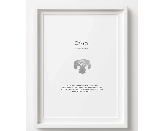 Custom Pet Paw Print Memorial | Personalized Pet Loss Gift | Dog &amp; Cat Remembrance Print | Sympathy Gift | Custom Paw Art