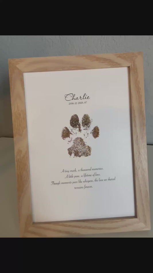 Custom Pet Paw Print Memorial | Personalized Pet Loss Gift | Dog & Cat Remembrance Print | Sympathy Gift | Custom Paw Art